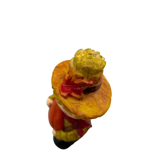 Halloween Harvest Boy Scarecrow Holding Orange Pumpkin Bobblehead 5" Figure - Picture 5 of 7